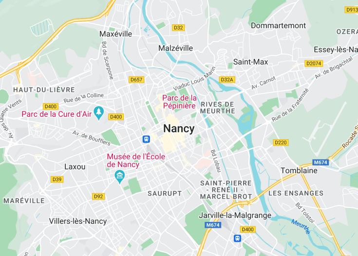 Map of Nancy, France