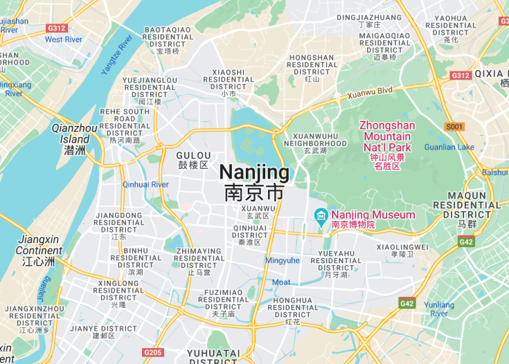 Map of Nanjing, China