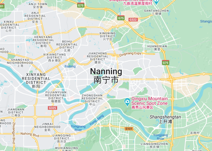 Map of Nanning, China