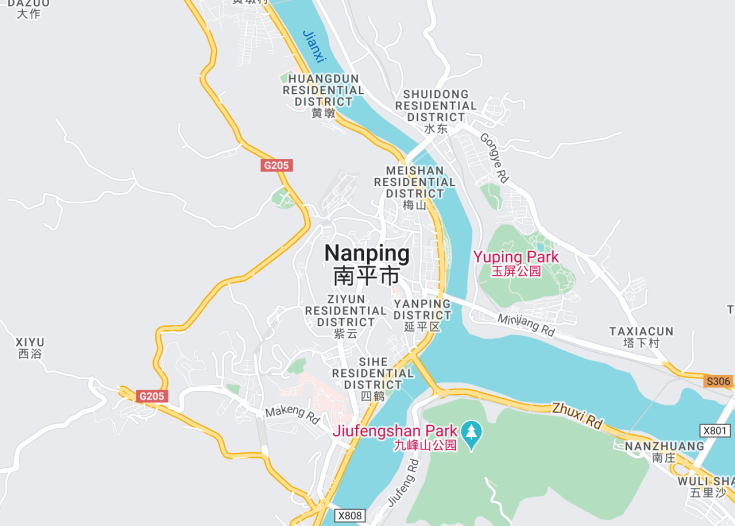 Map of Nanping, China