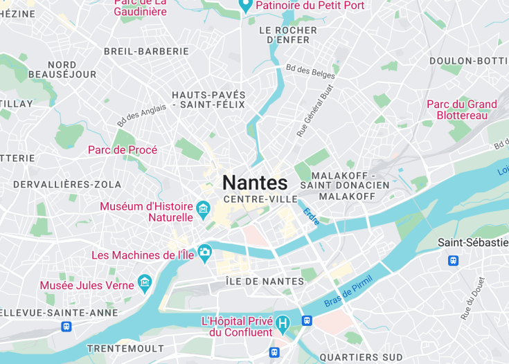 Map of Nantes, France