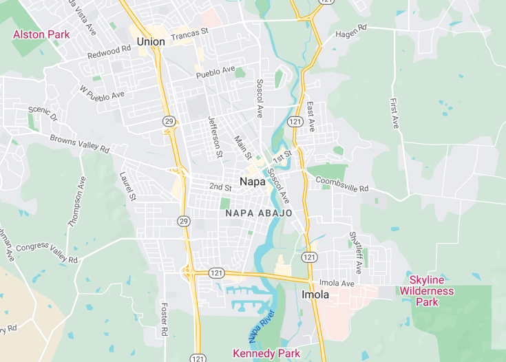 Map of Napa, California (USA)