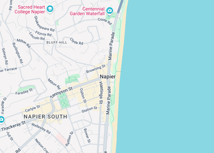 Map of Napier, New Zealand