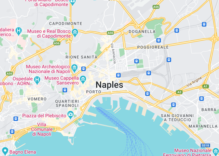 Map of Naples, Italy