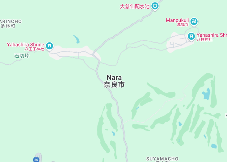 Map of Nara, Japan