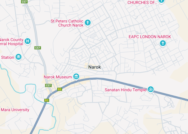 Map of Narok, Kenya