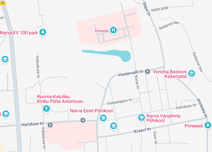 Map of Narva Art Gallery, Narva