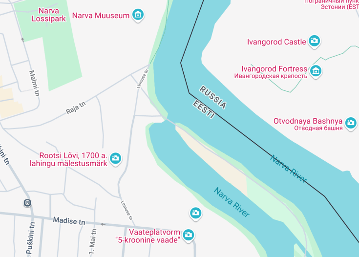 Map of Narva Joaoru Trail, Narva