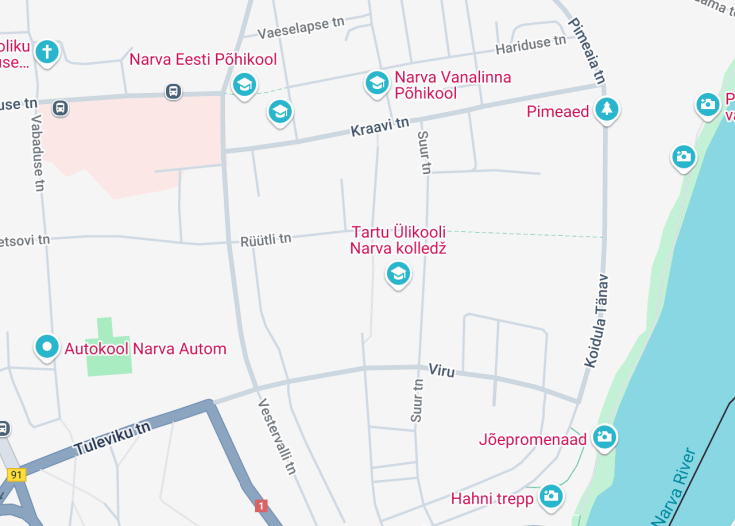 Map of Narva Town Hall, Narva