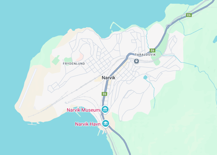 Map of Narvik, Norway