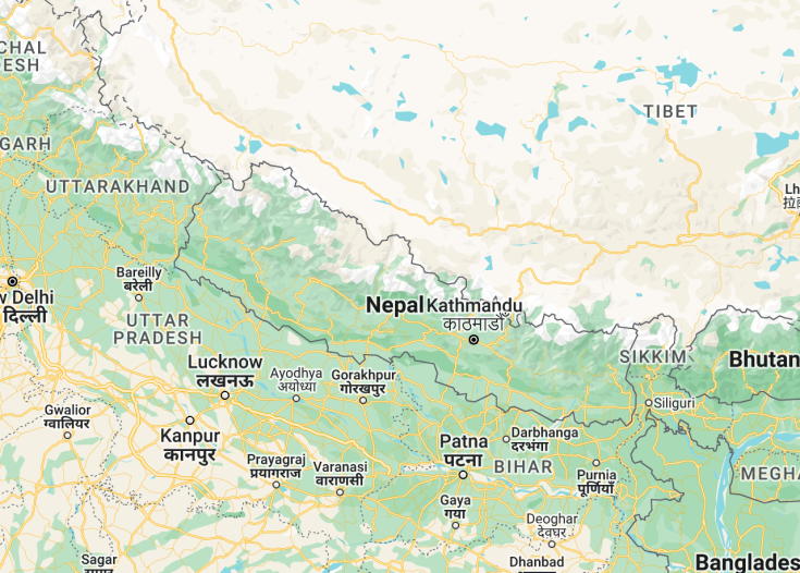 Map of Nepal, 