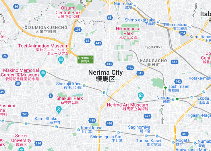 Map of Nerima, Japan