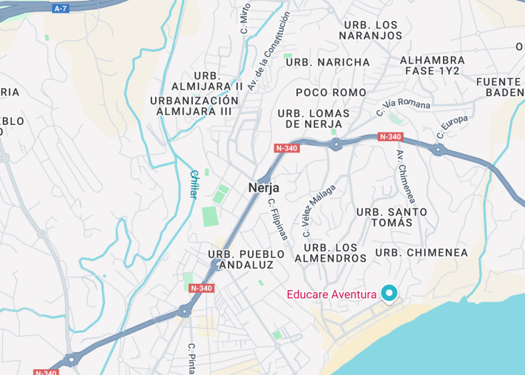 Map of Nerja, Spain