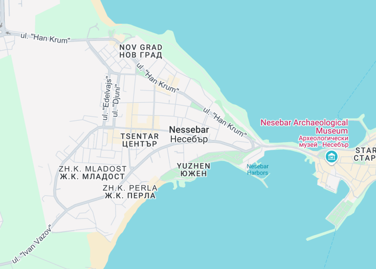 Map of Nessebar, Bulgaria