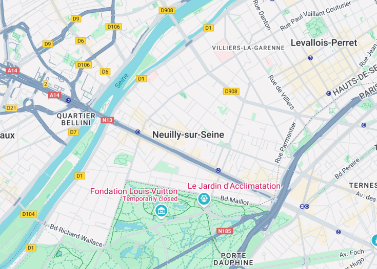 Map of Neuilly-sur-Seine, France