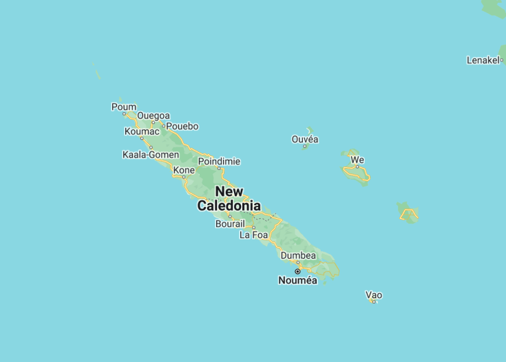 Map of New Caledonia (France), 