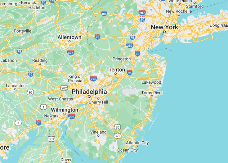 Map of New Jersey (USA), 