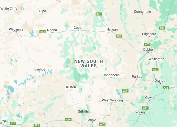 Map of New South Wales, Australia