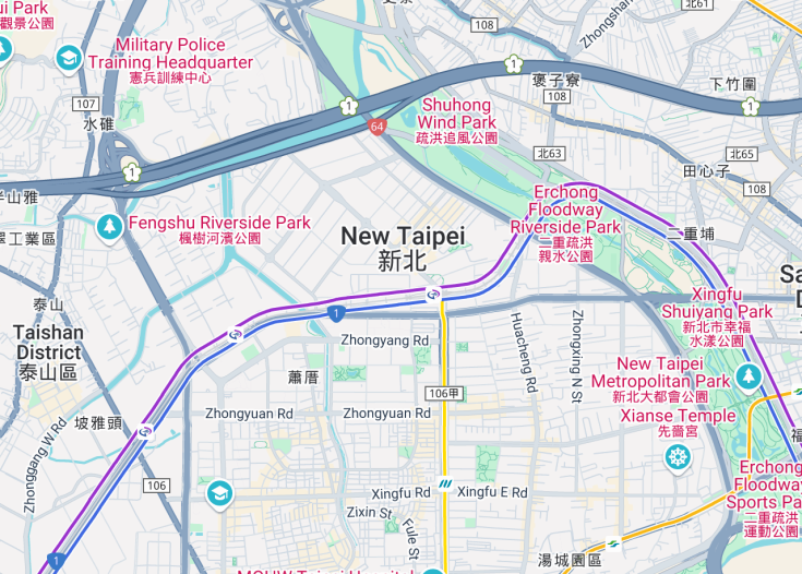 Map of New Taipei, Taiwan