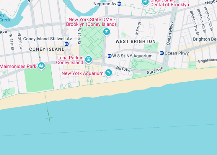 Map of New York Aquarium, Brooklyn (New York City)