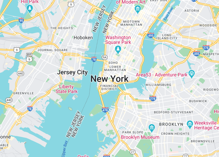 Map of New York, New York State (USA)