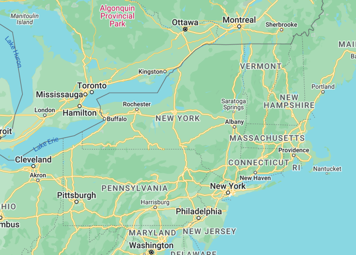 Map of New York State (USA), 