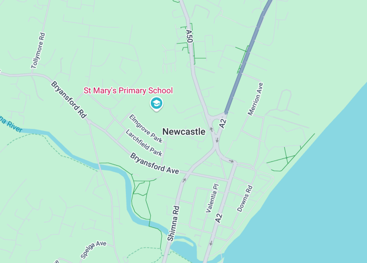 Map of Newcastle, Ireland