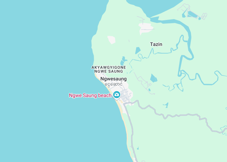 Map of Ngwesaung, Myanmar