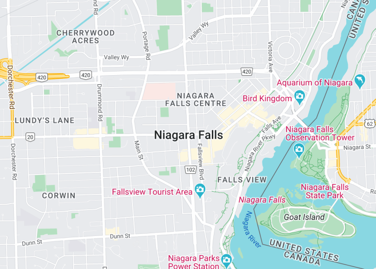 Map of Niagara Falls, Canada