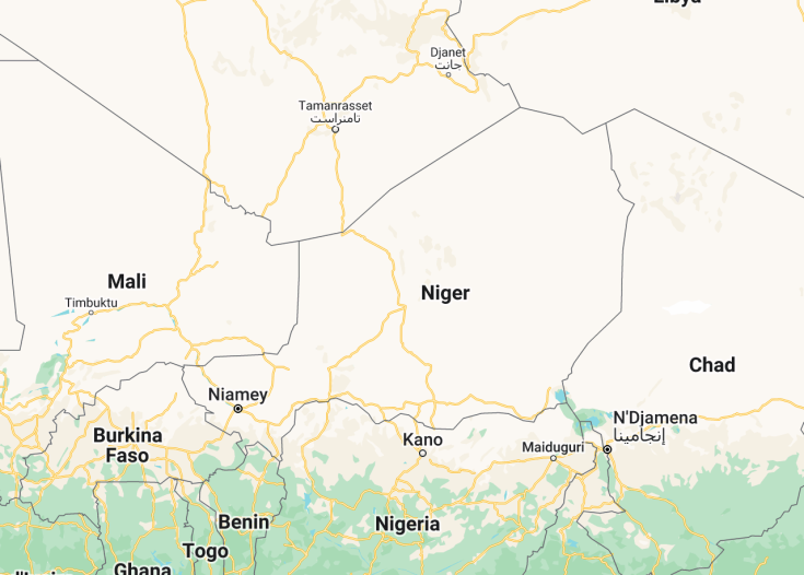 Map of Niger, 