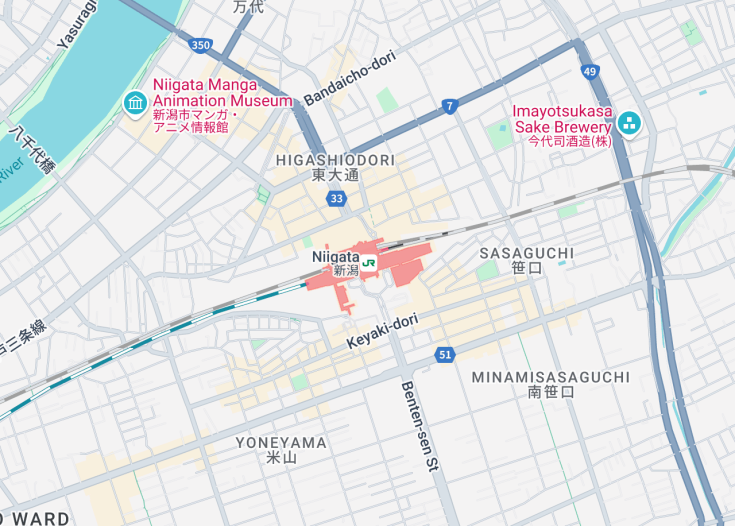 Map of Niigata, Japan