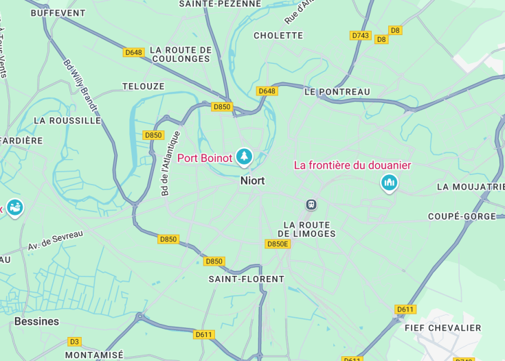 Map of Niort, France