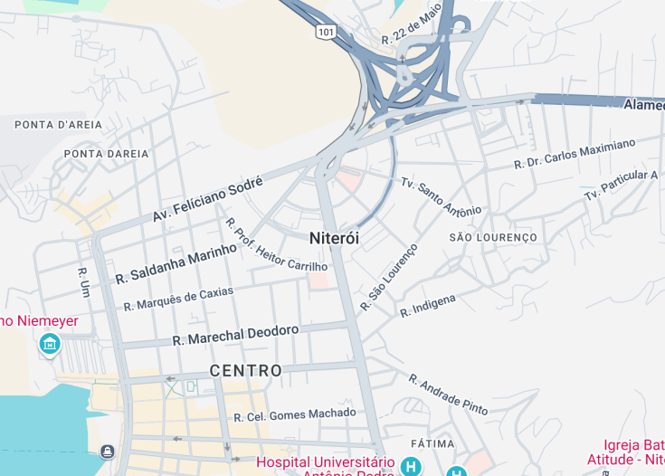 Map of Niterói, Brazil