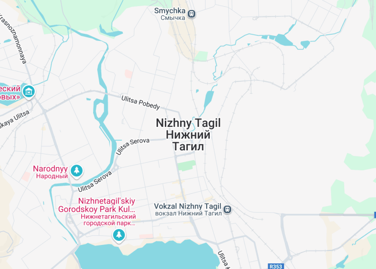 Map of Nizhny Tagil, Russia