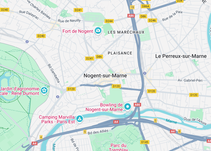 Map of Nogent-sur-Marne, France