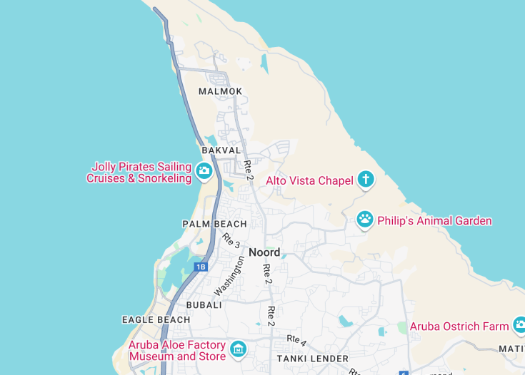 Map of Noord, Aruba (Netherlands)