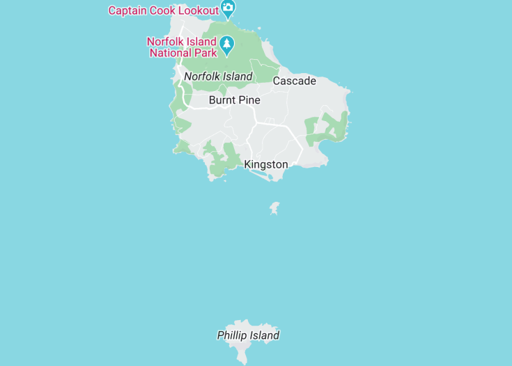 Map of Norfolk Island (Australia), 