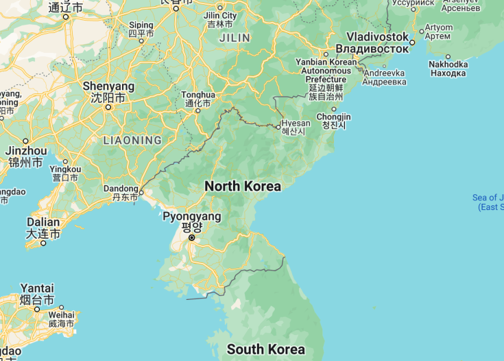 Map of North Korea, 