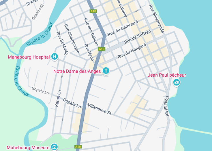 Map of Notre Dame des Anges, Mauritius