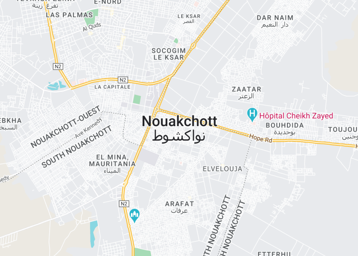 Map of Nouakchott, Mauritania