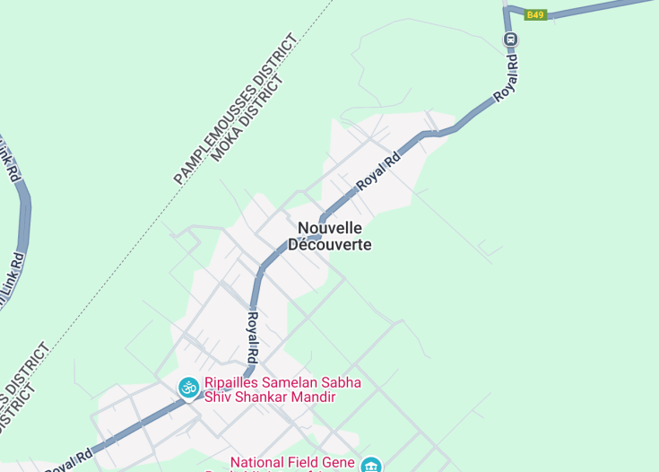 Map of Nouvelle Découverte, Mauritius