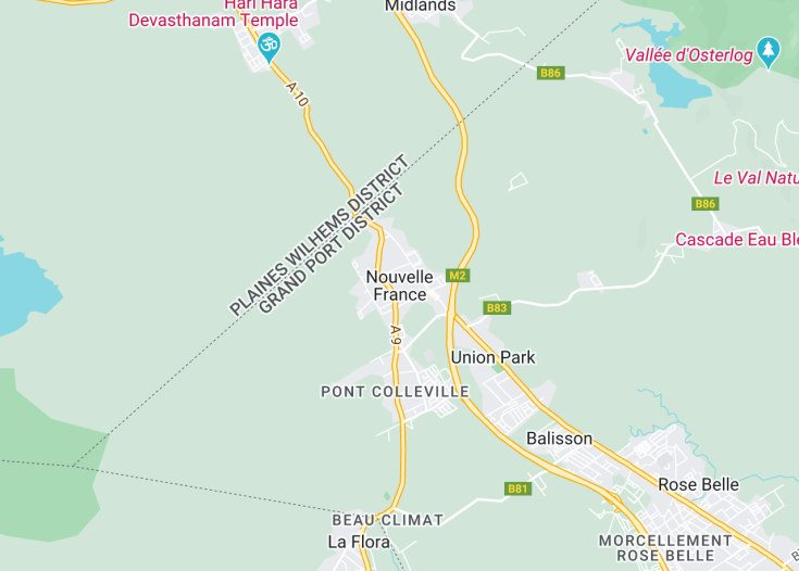 Map of Nouvelle France, Mauritius