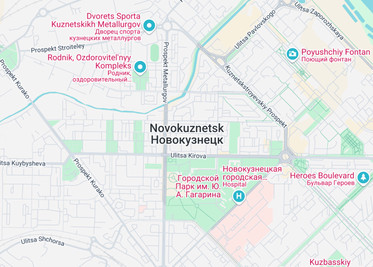 Map of Novokuznetsk, Russia