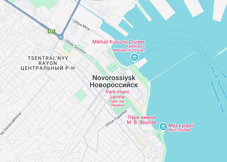 Map of Novorossiysk, Russia