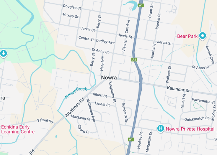 Map of Nowra, Australia