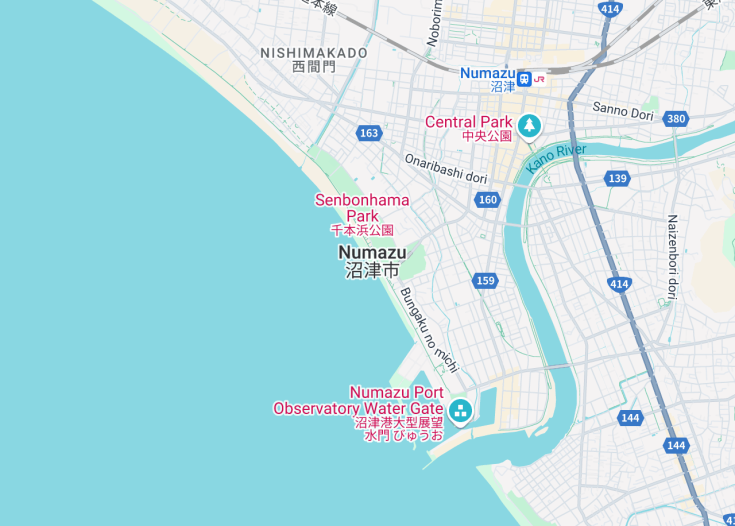 Map of Numazu, Japan