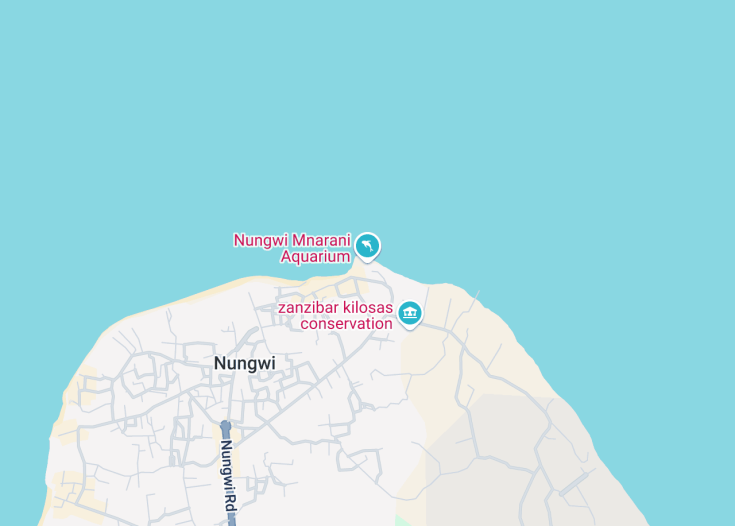 Map of Nungwi Mnarani Aquarium, Nungwi