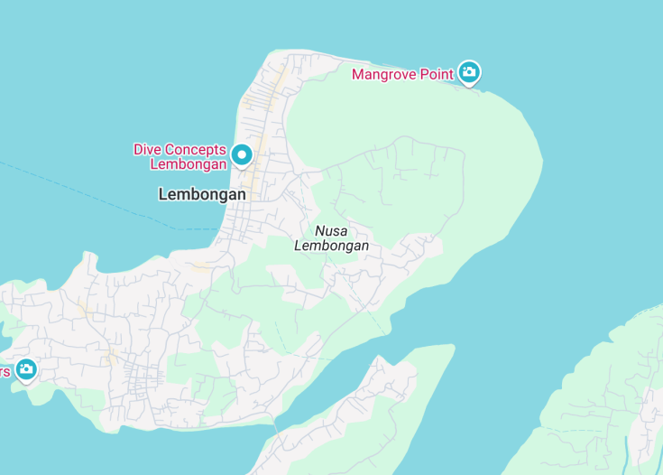 Map of Nusa Lembongan, Indonesia