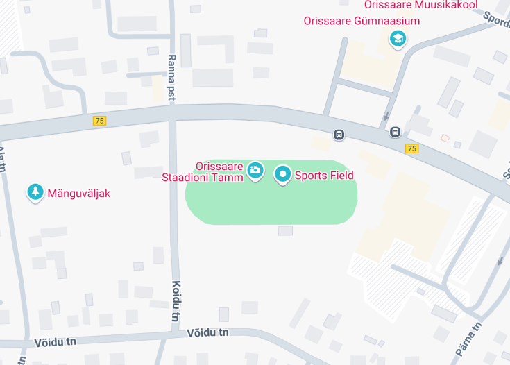 Map of Oak in Orissaare stadium, Orissaare