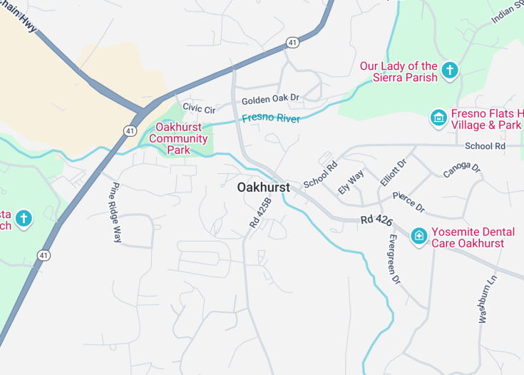 Map of Oakhurst, California (USA)